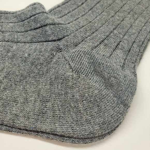 Gray Ribbed Dress Socks - Picture 2 of 4